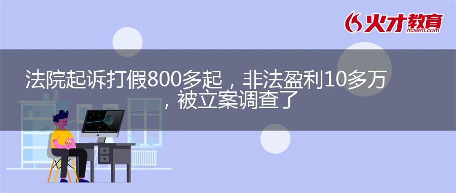 法院起诉打假800多起，非法盈利10多万，被立案调查了