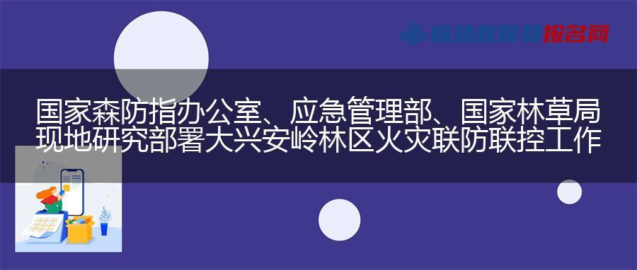 国家森防指办公室、应急管理部、国家林草局现地研究部署大兴安岭林区火灾联防联控工作
